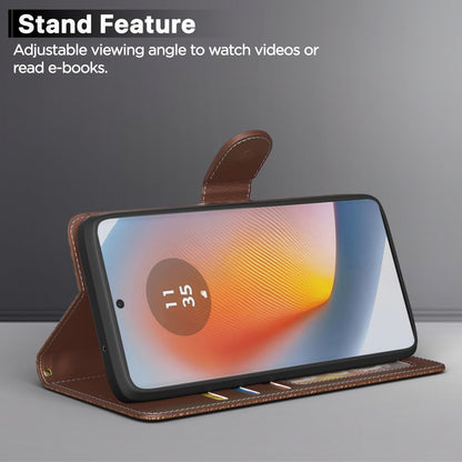 Moto Edge 50 Fusion/G96 5G wallet flip cover in tan by Pikkme – photo 3