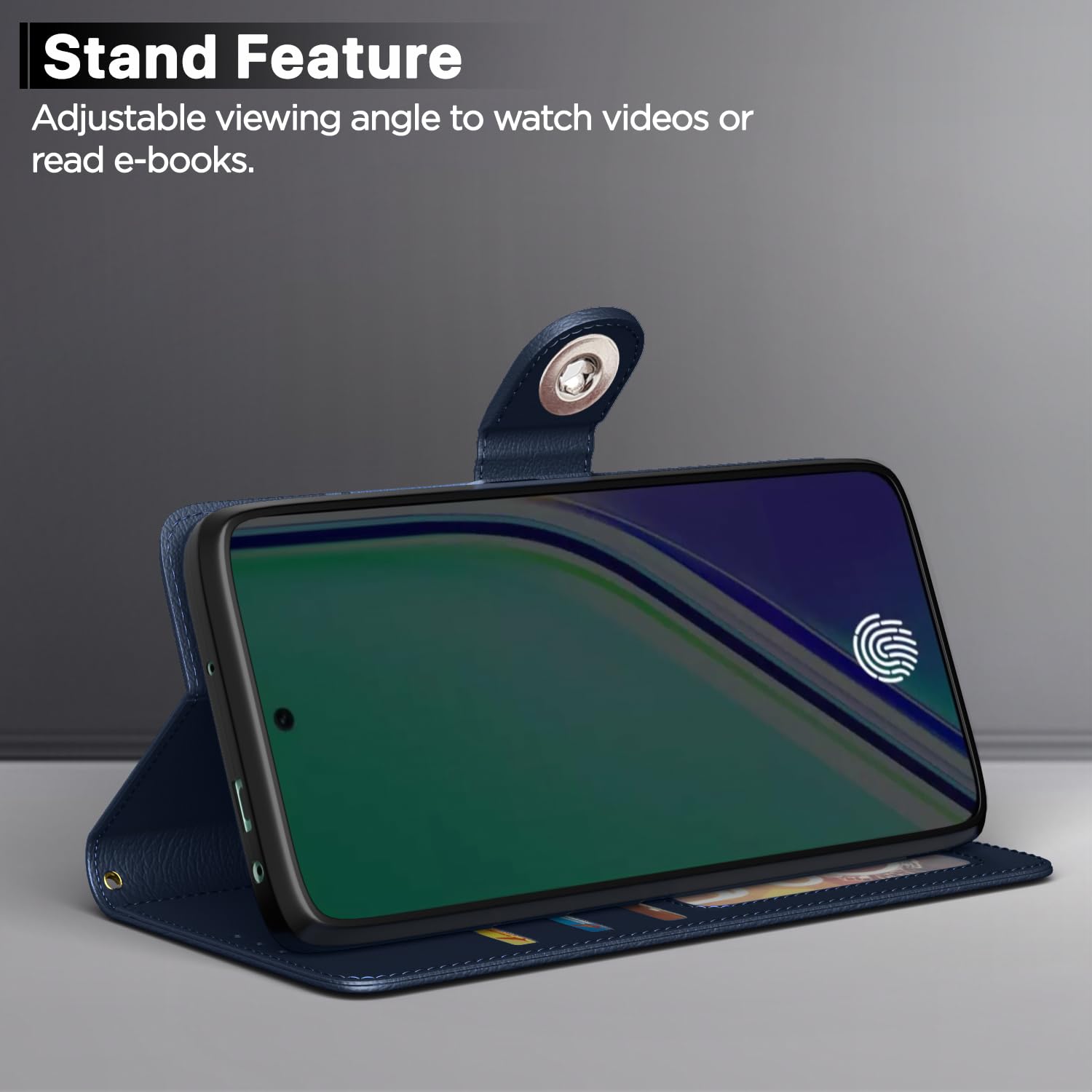 Realme P3 Pro 5G Button flip case in blue by Pikkme – photo 3