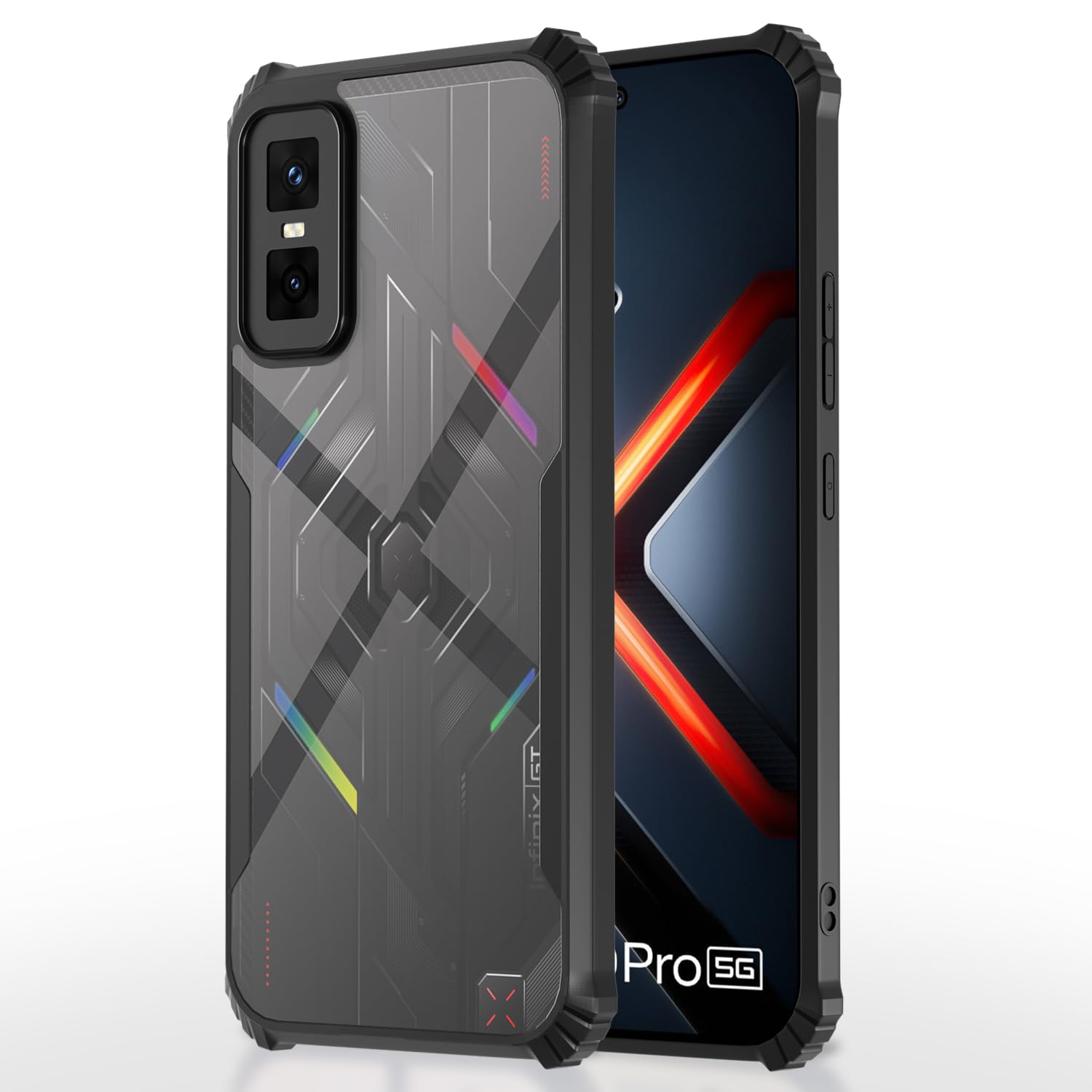 Pikkme Infinix GT 30 Pro 5G Eagle Crystal Clear Transparent Back Cover (Black)