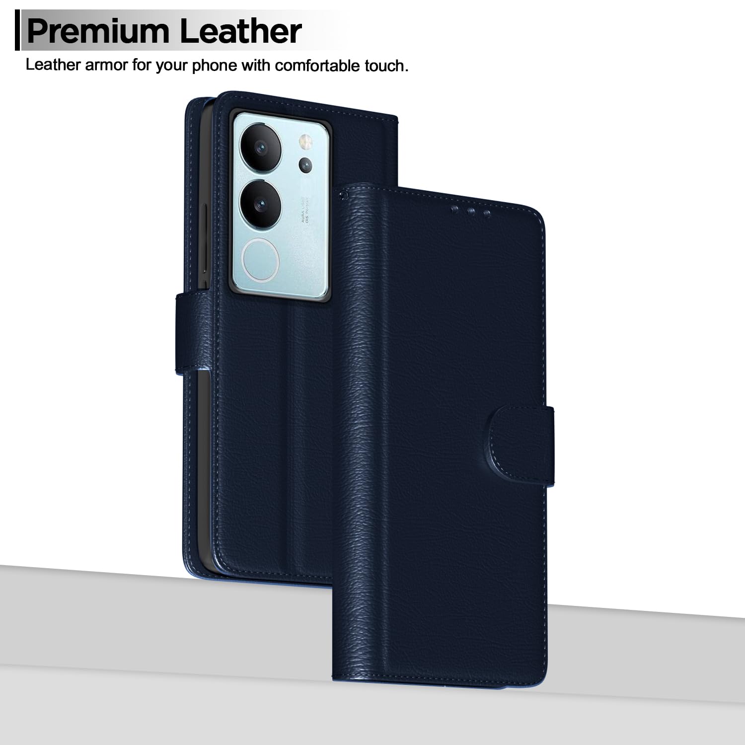 Pikkme blue mobile flip cover for Vivo V29/V29 Pro 5G – photo 2