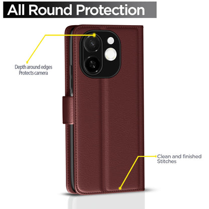 Pikkme Tecno Spark 30C 5G brown flip case – photo 4