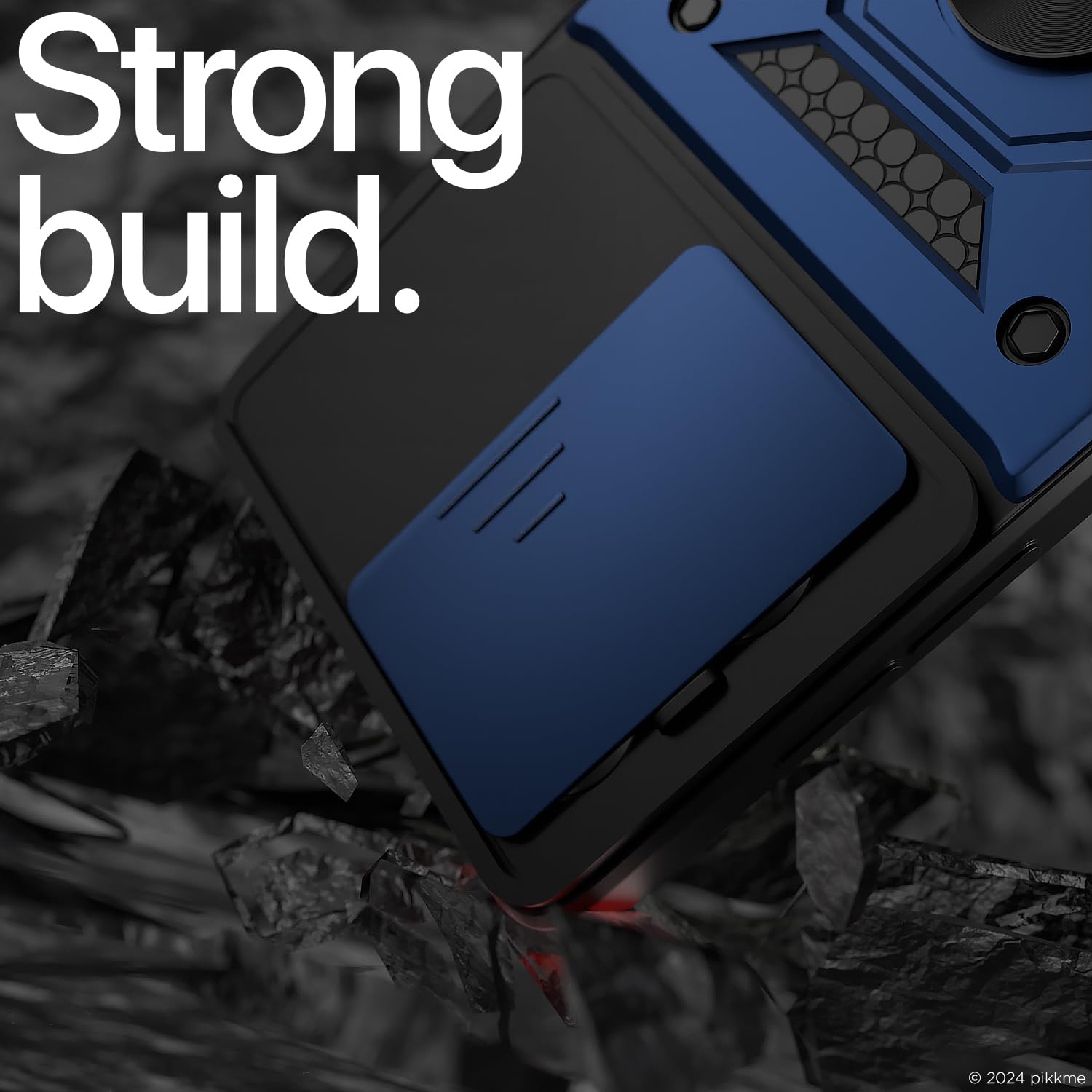 Pikkme Realme Narzo N61 / Realme C61 4G D10 Tough Armor Back Cover | Blue