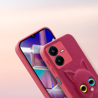 Pikkme Vivo Y22 Kitty Back Cover (Pink)