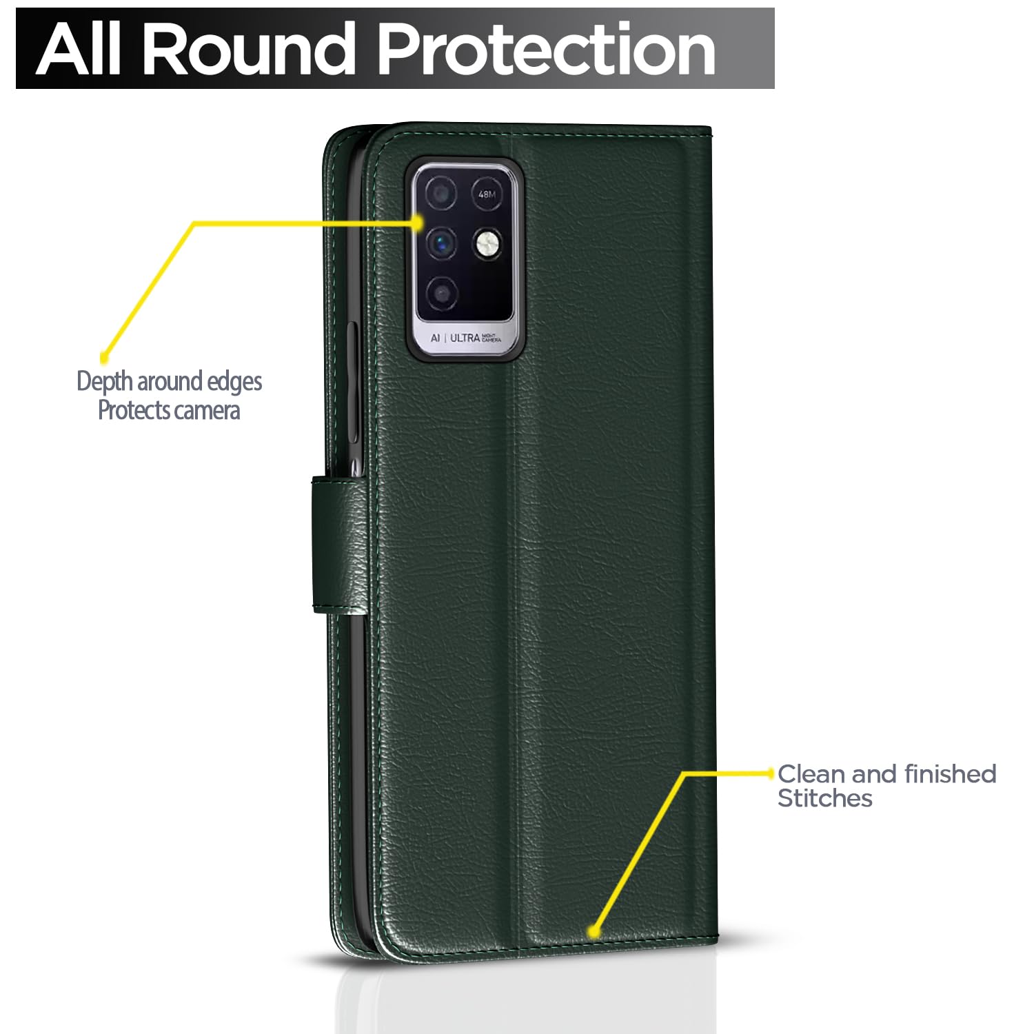 Infinix Note 10 flip case in green by Pikkme – photo 4