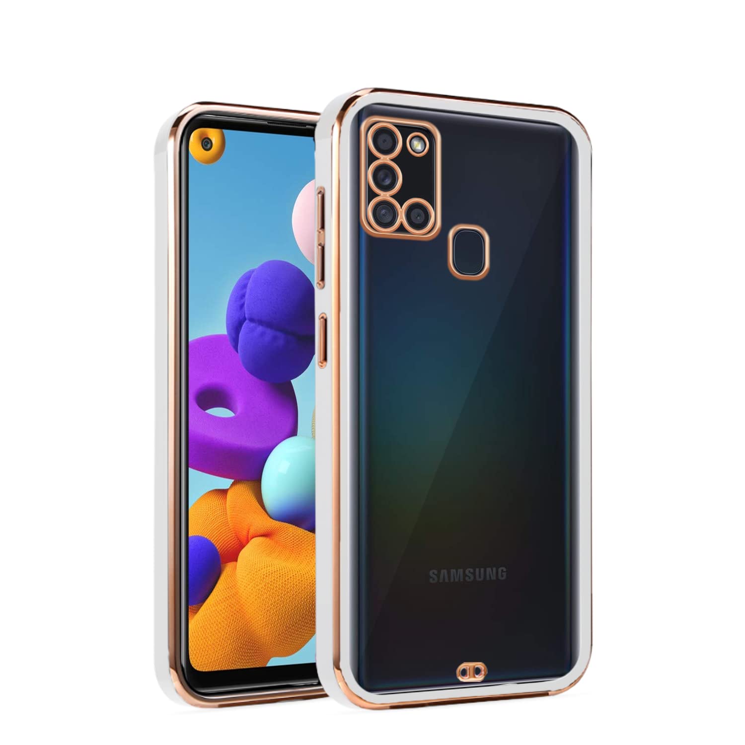 White Chrome back cover for Samsung A21s – Pikkme