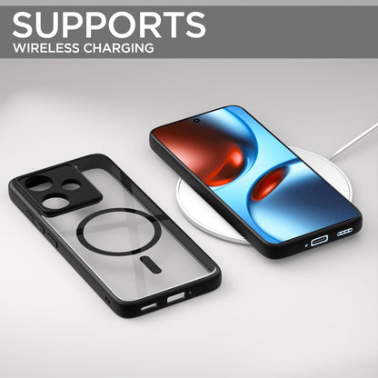 Pikkme Realme GT 7 5G / GT 7T 5G Eagle 2 Mag-Safe Shockproof Hard Transparent Back Cover (Black)