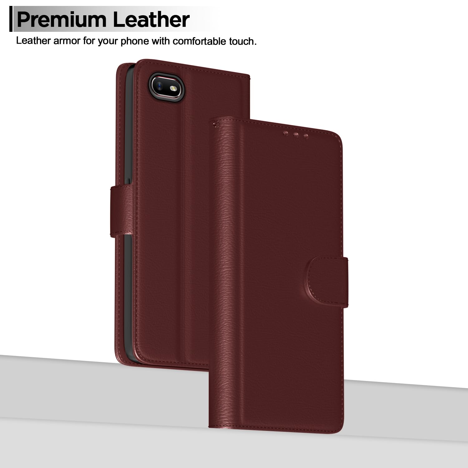 Oppo A1K Wallet wallet flip cover in brown by Pikkme – photo 2