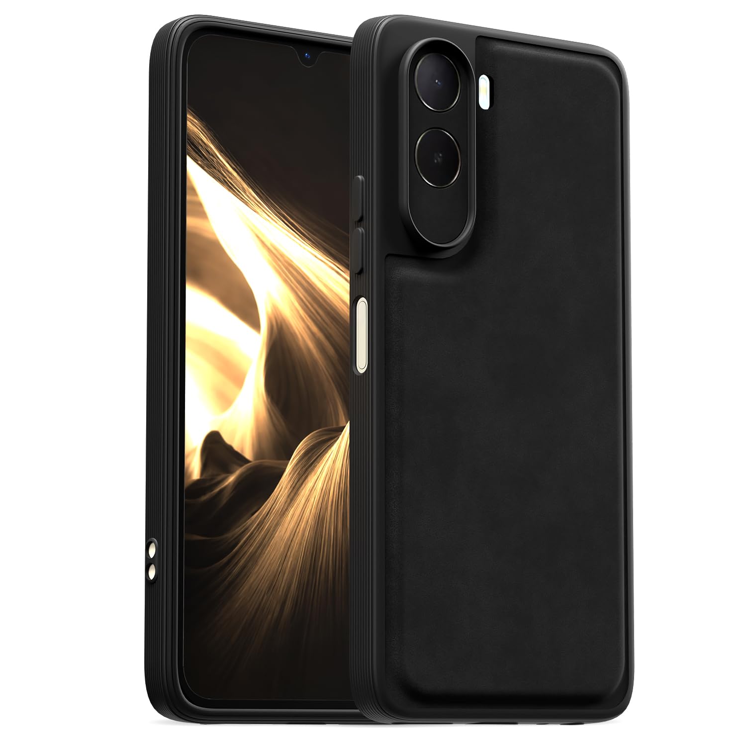 Black Leather mobile back cover for Redmi A7 Pro/Poco C85x 5G – Pikkme