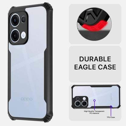 Pikkme Oppo Reno 13 5G Eagle Crystal Clear Transparent Back Cover (Black)