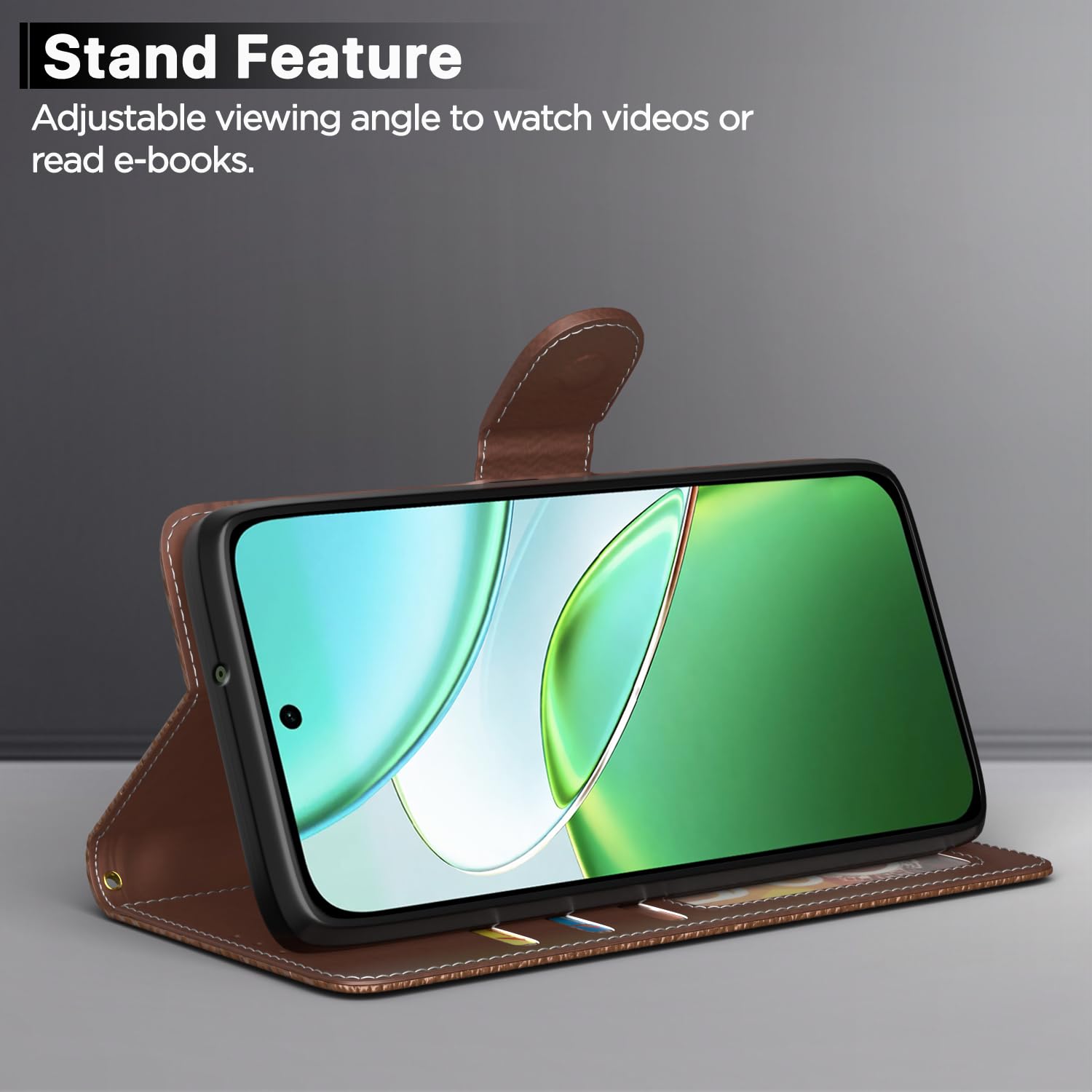 Vivo T5x/Y51 Pro/iQOO Z11x 5G mobile flip cover in tan by Pikkme – photo 3