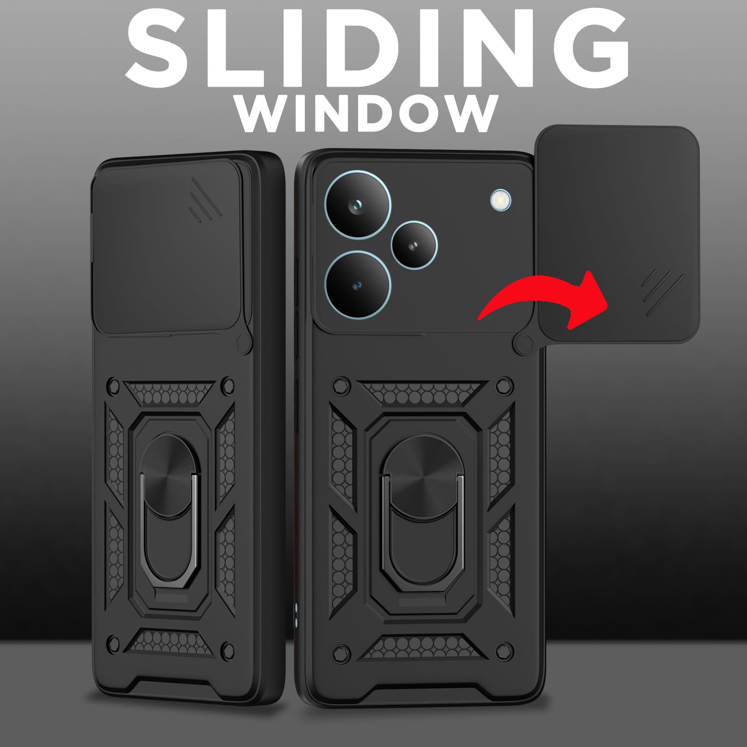 Pikkme Realme P4 Pro 5G D10 Camera Shield black back cover – photo 2