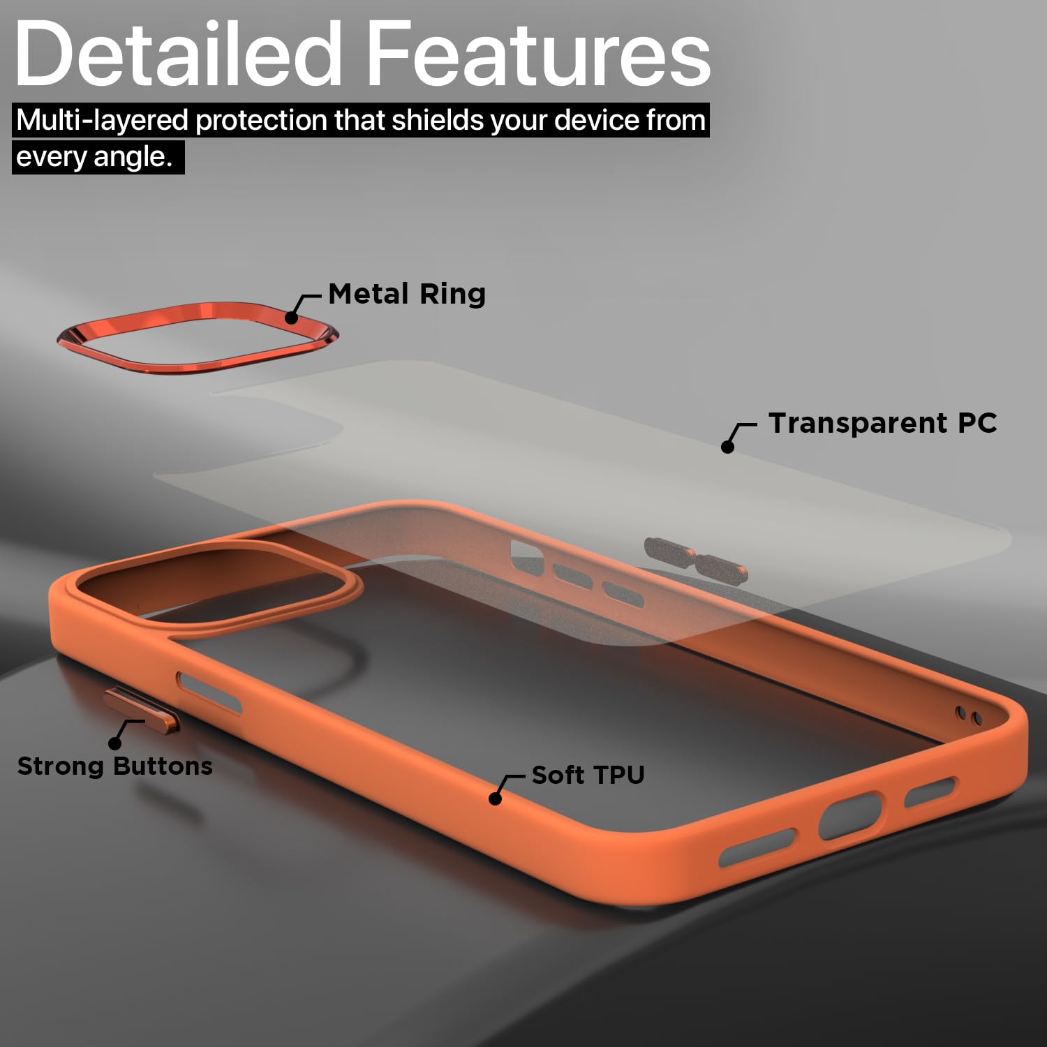 iPhone 15 Plus Chrome mobile back cover in orange by Pikkme – photo 3