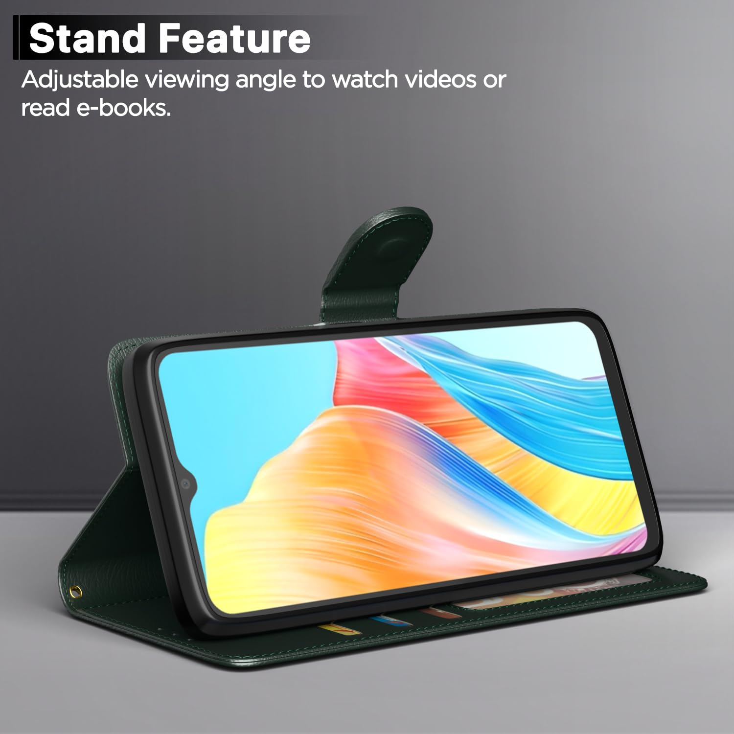 Green Wallet flip case for Oppo A38/A18 4G – Pikkme – photo 3