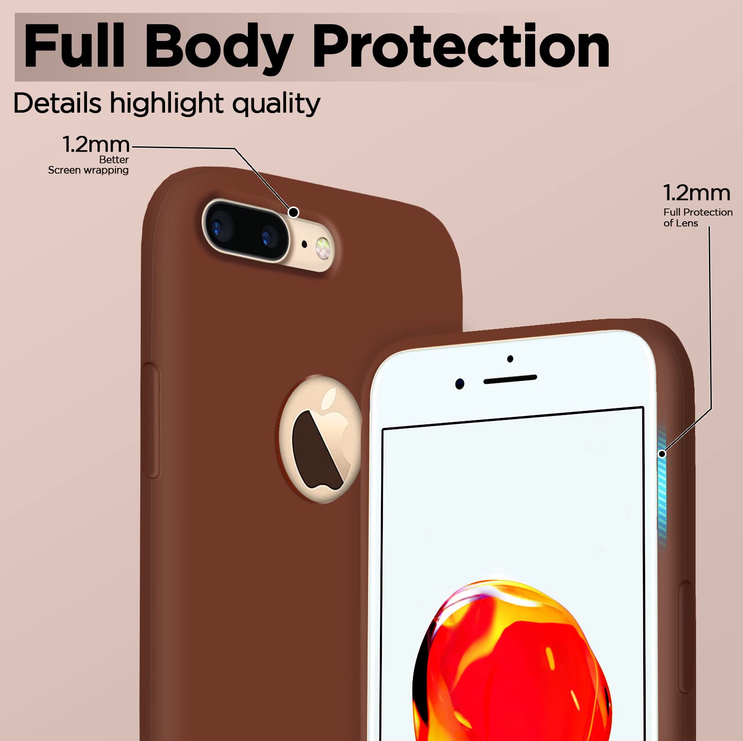 Pikkme brown Soft Silicone mobile back cover for iPhone 7 Plus/8 Plus – photo 3