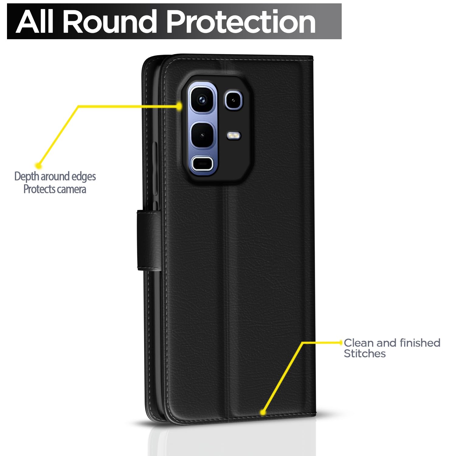 Pikkme black Wallet flip cover for Infinix Note 50s 5G – photo 4