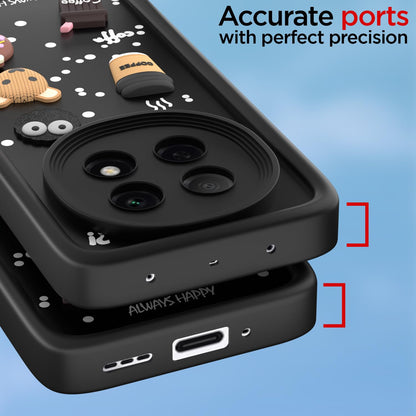 Pikkme Oppo F29 Pro 5G Cute Fun Cartoon 3D Bear Coffee Back Cover (Black)