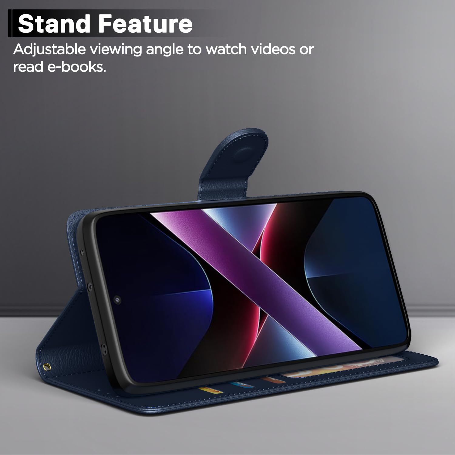 Pikkme POCO X7 Pro 5G Wallet blue mobile flip cover – photo 3