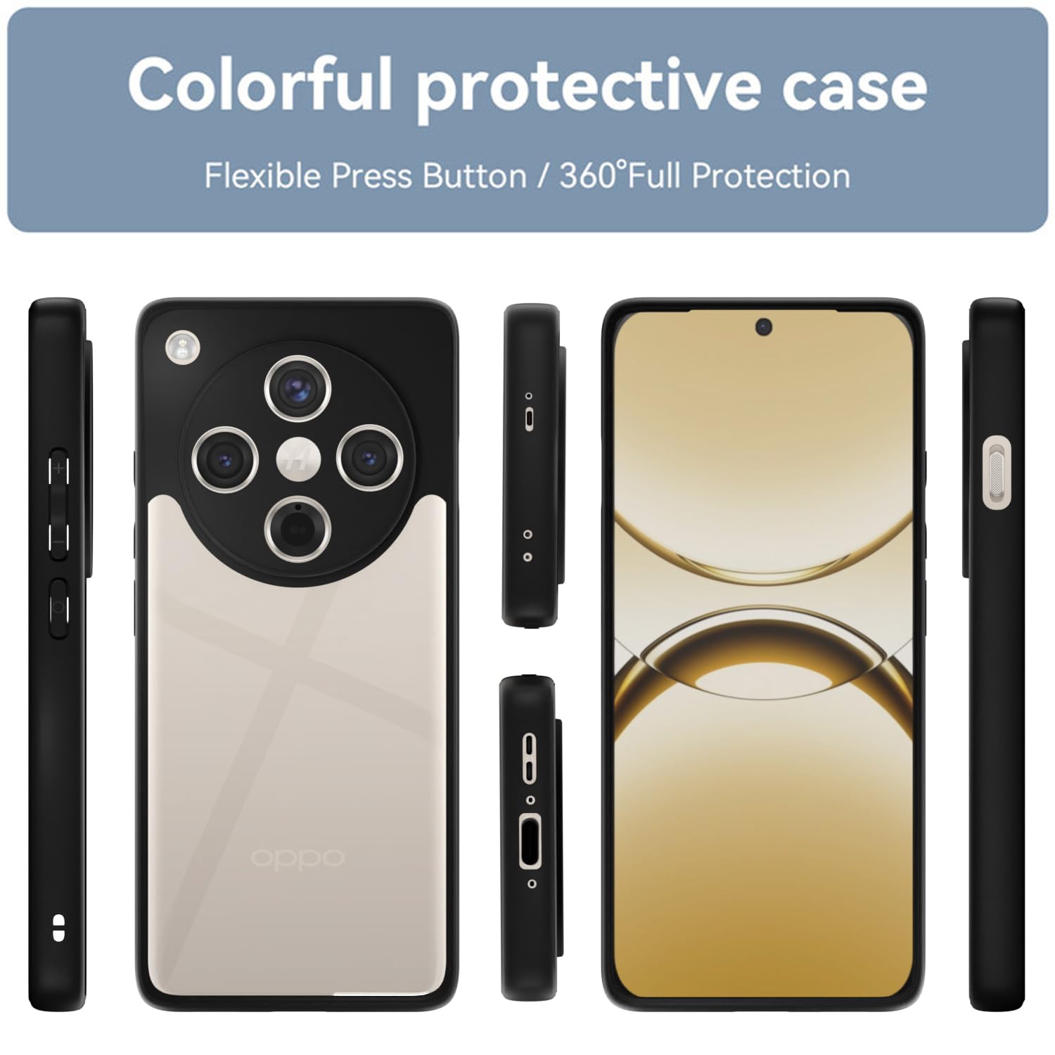 Black Hybrid mobile back cover for Oppo Find X8 5G – Pikkme – photo 2