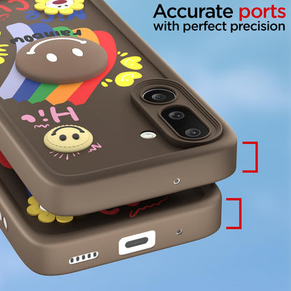 Pikkme Samsung M56 5G Soft Silicone brown mobile back cover – photo 4