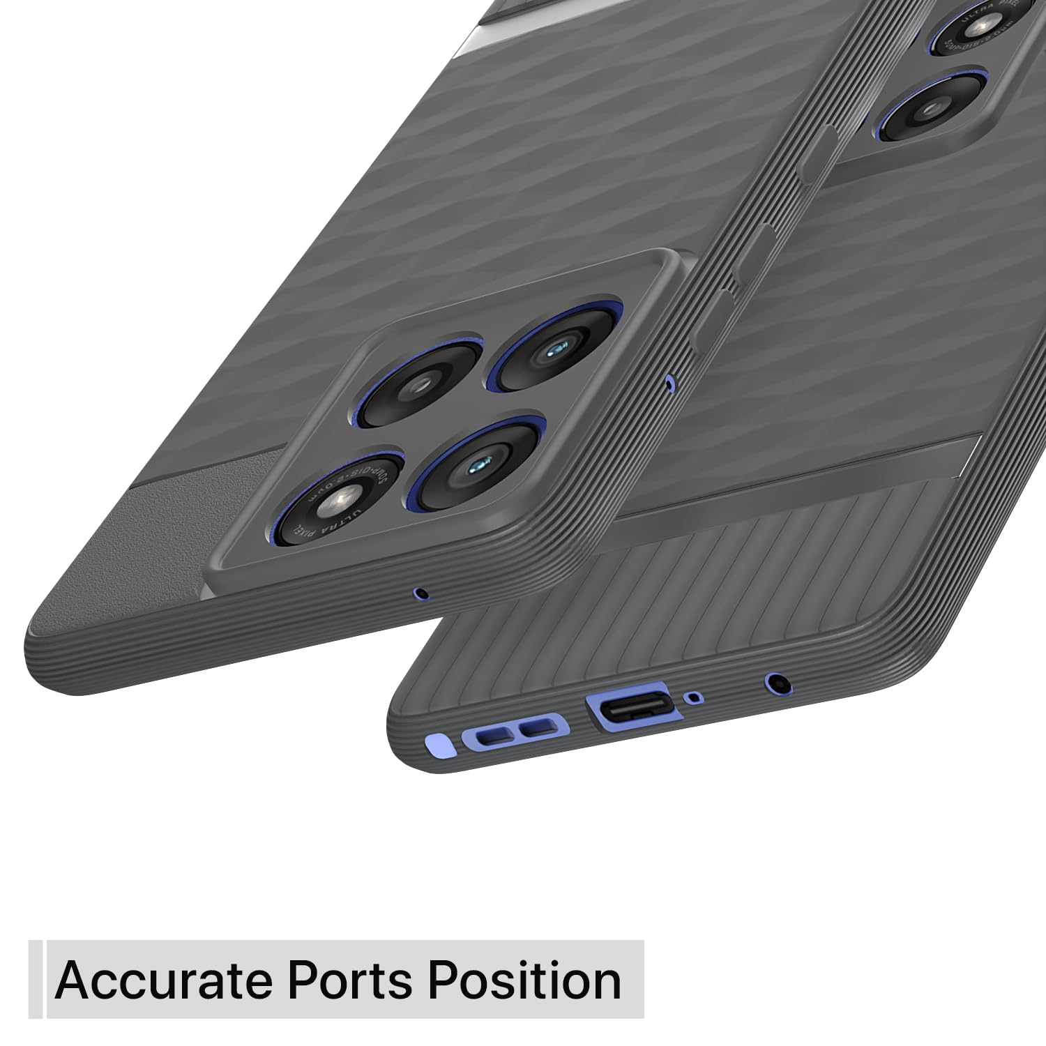 Moto Edge 60 Silicone phone cover in grey by Pikkme – photo 4