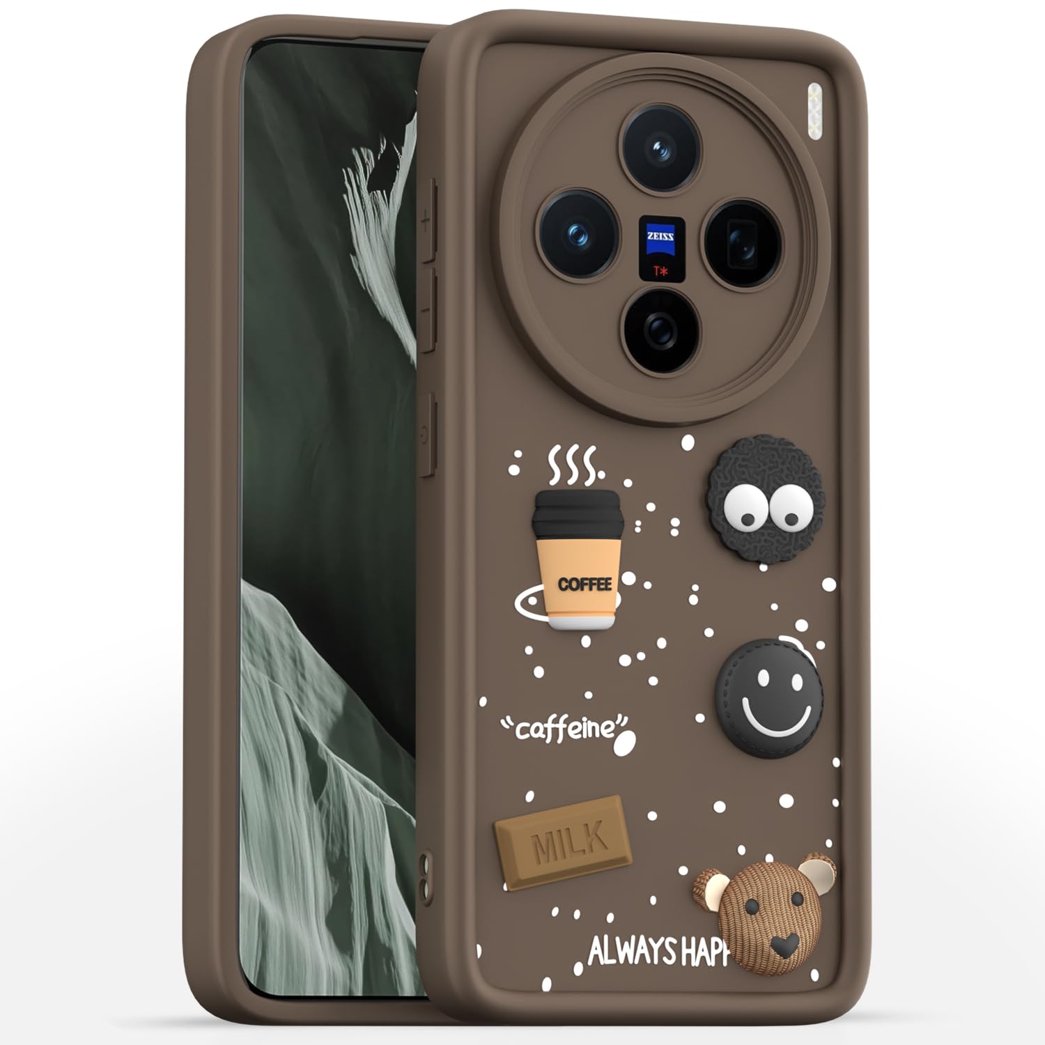 Pikkme brown Silicone phone cover for Vivo X200 5G/3D
