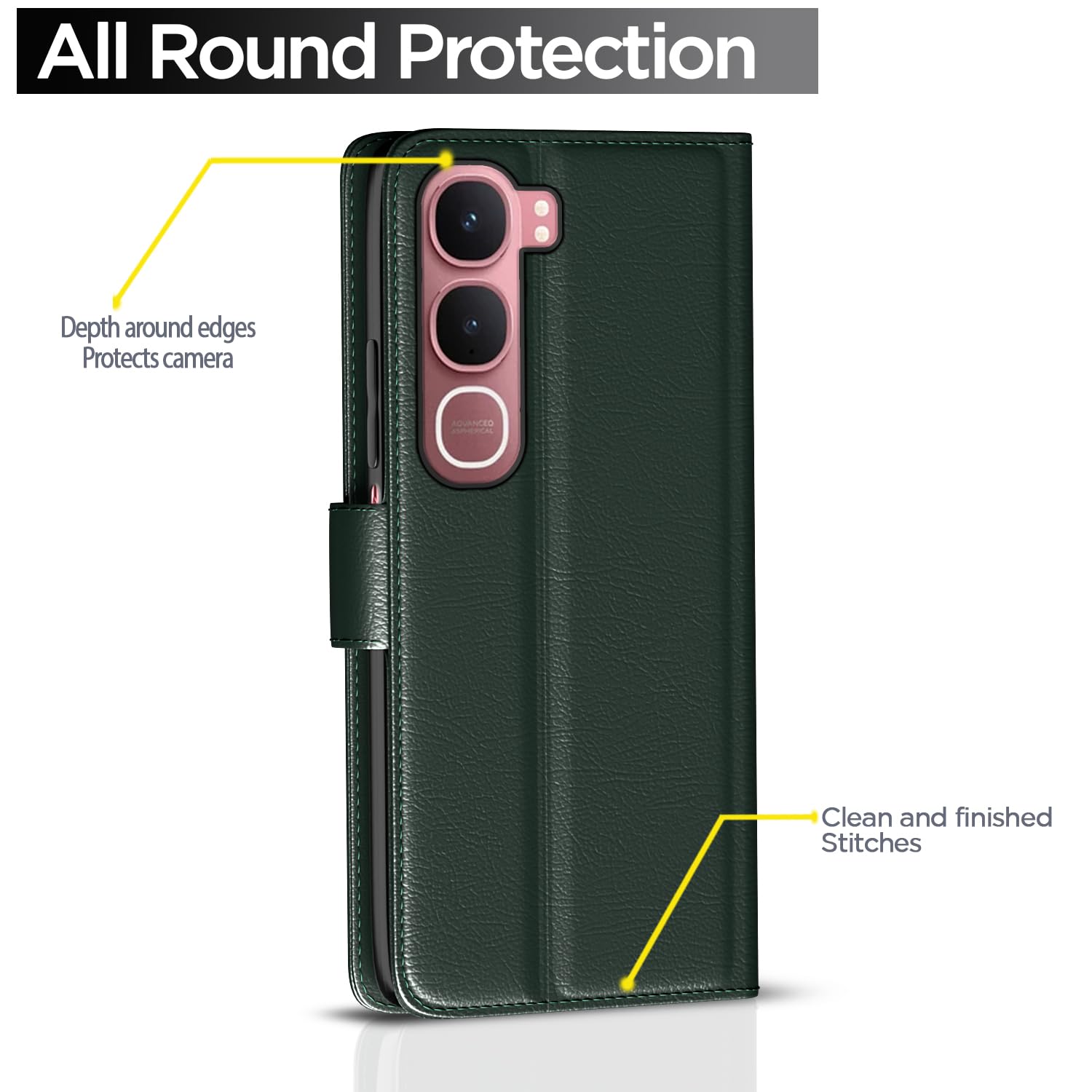 Green Wallet wallet flip cover for Vivo Y31 5G – Pikkme – photo 4