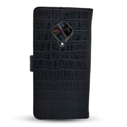 Vivo S1 Pro Leather flip cover in black by Pikkme – photo 2