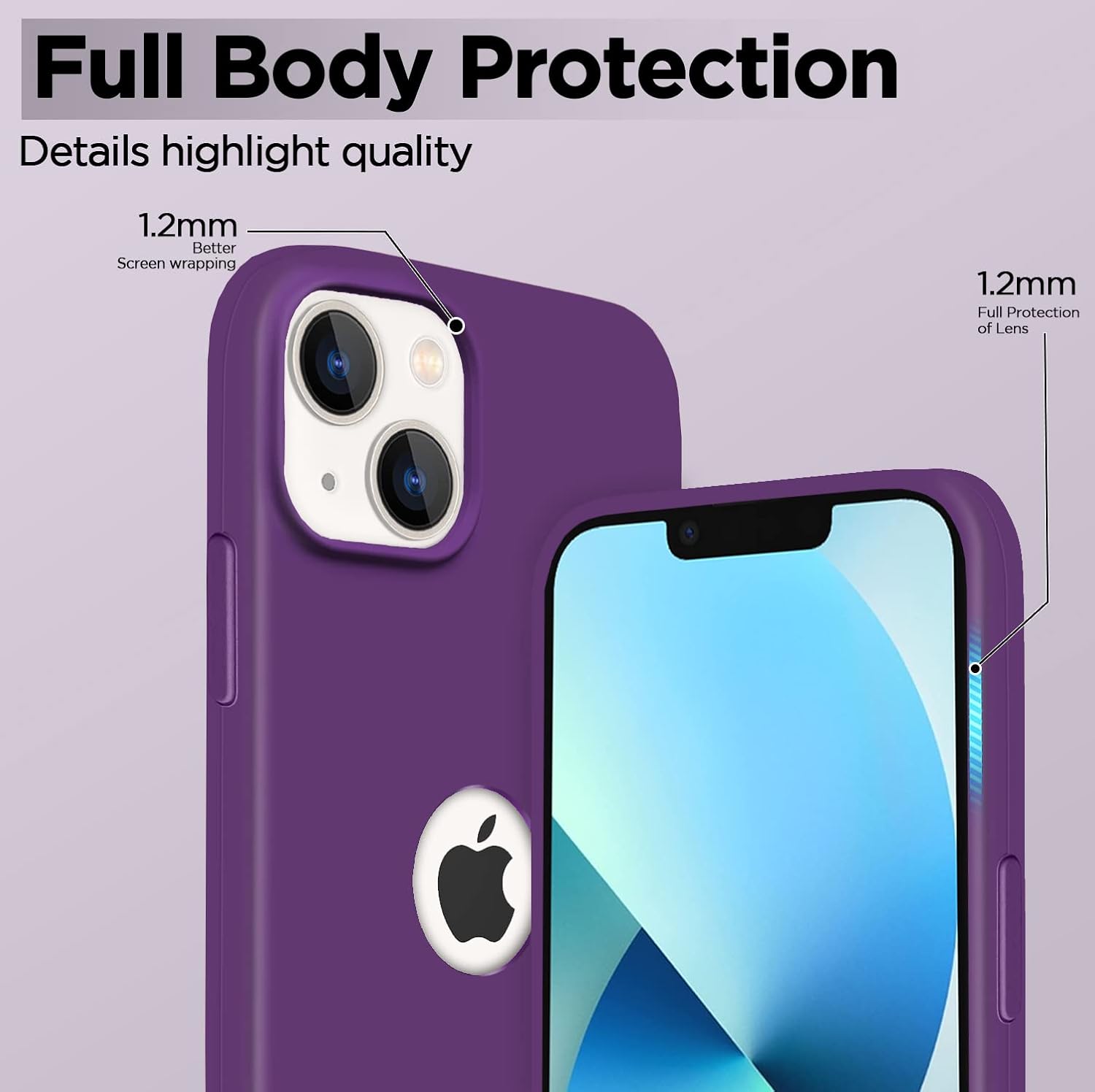 Pikkme iPhone 13 Super Soft Silicone Back Cover (Dark Purple)