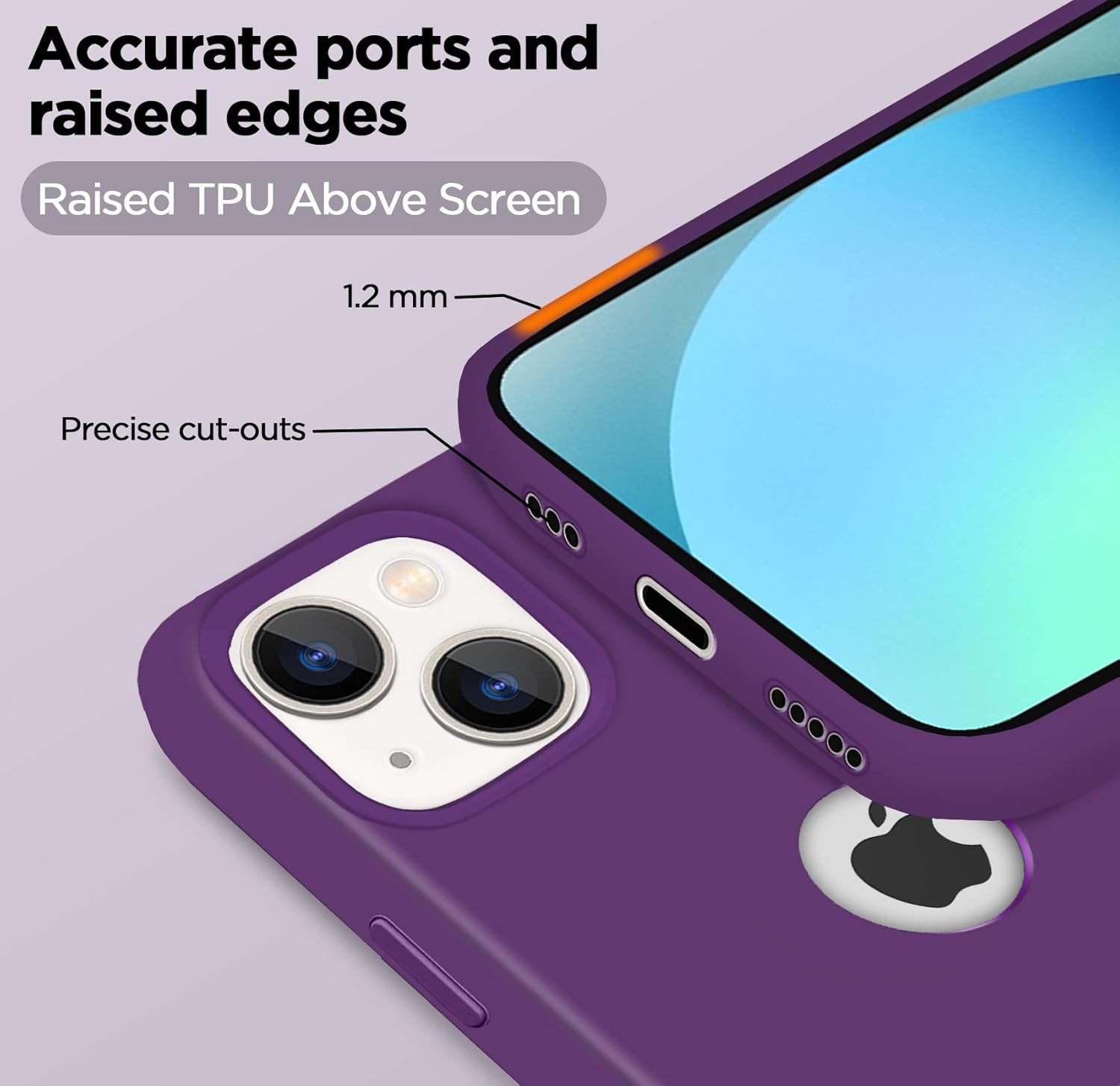Pikkme iPhone 13 Mini Back Cover Super Soft Silicone Back Case (Grape)