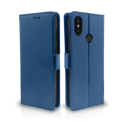 Mi A2 wallet flip cover in blue by Pikkme