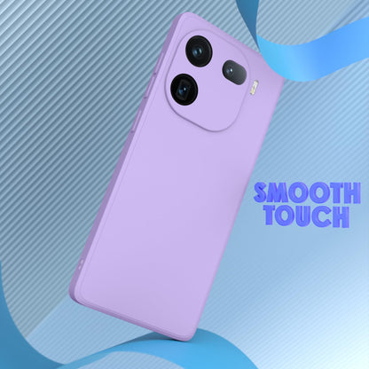 Pikkme iQOO 12 5G Soft Matte Silicone Liquid Silicone Back Cover (Purple)