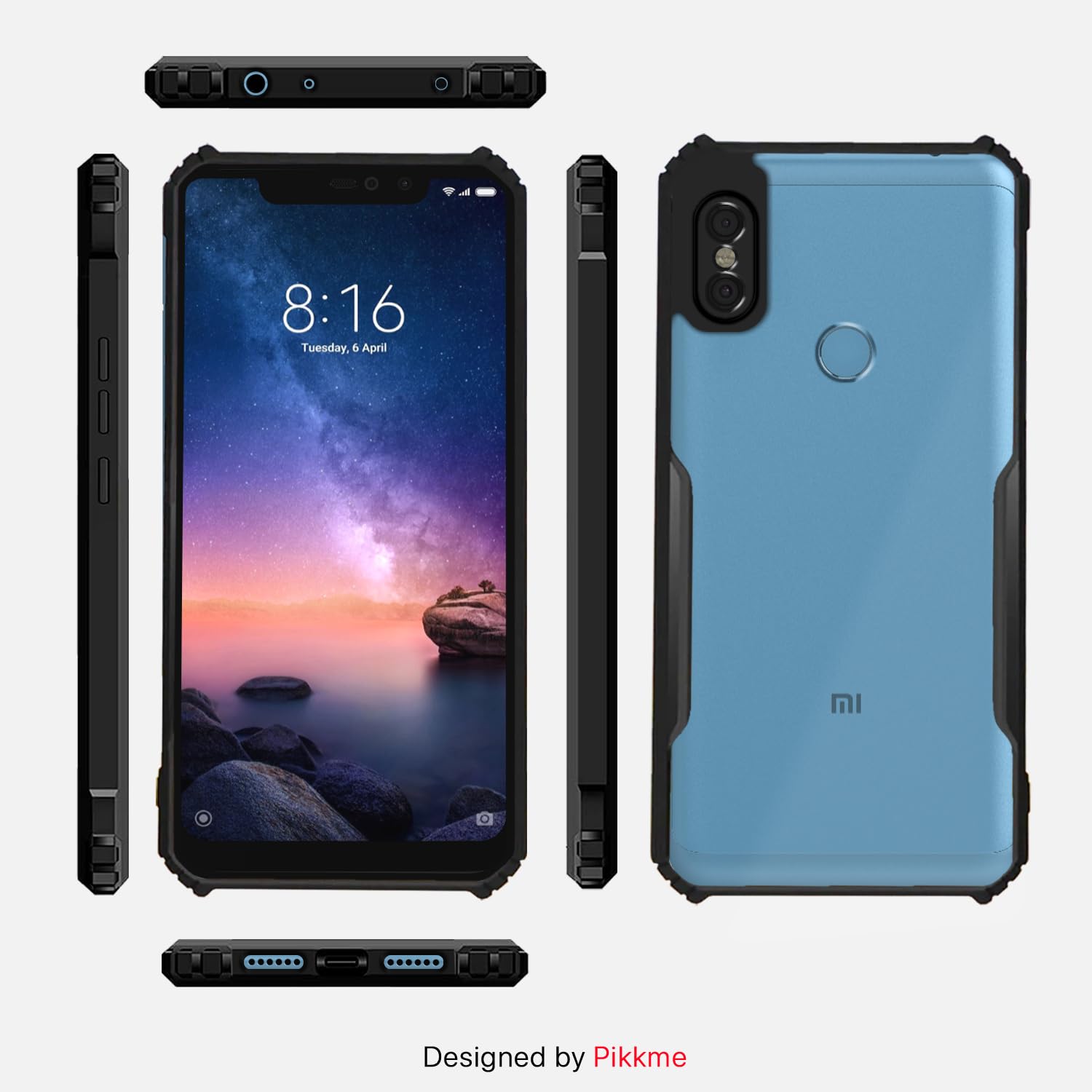 Redmi Note 6 Pro back cover in black by Pikkme – photo 3