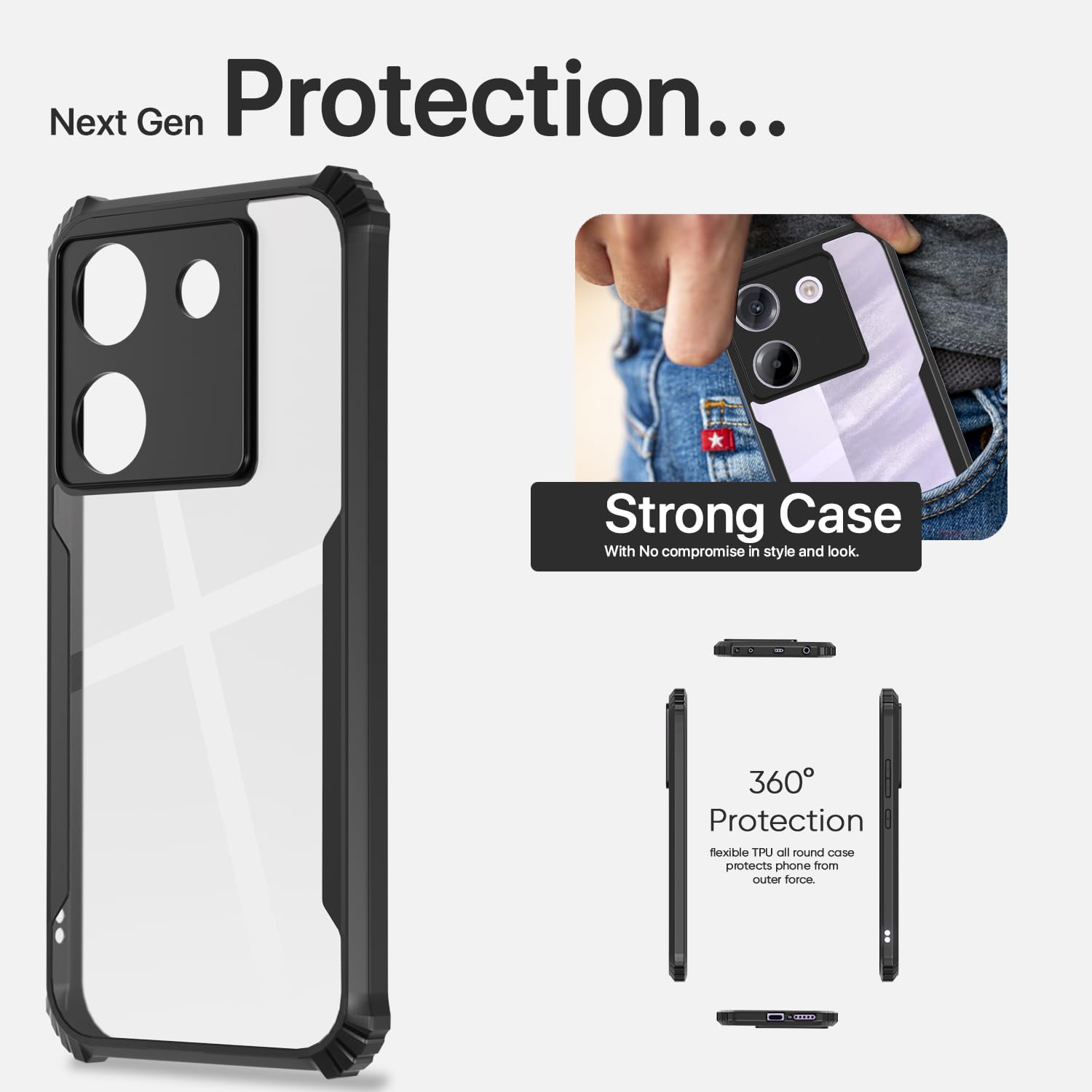 Black Clear back cover for Poco M7 Pro 5G – Pikkme – photo 7