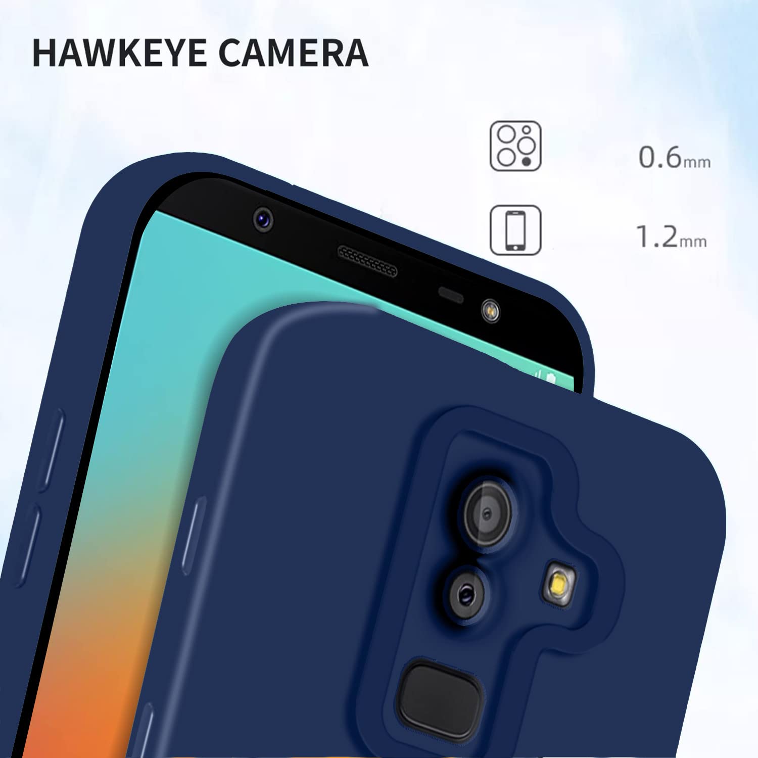 Pikkme Samsung Galaxy J8 Liquid Silicone Back Cover (Blue)