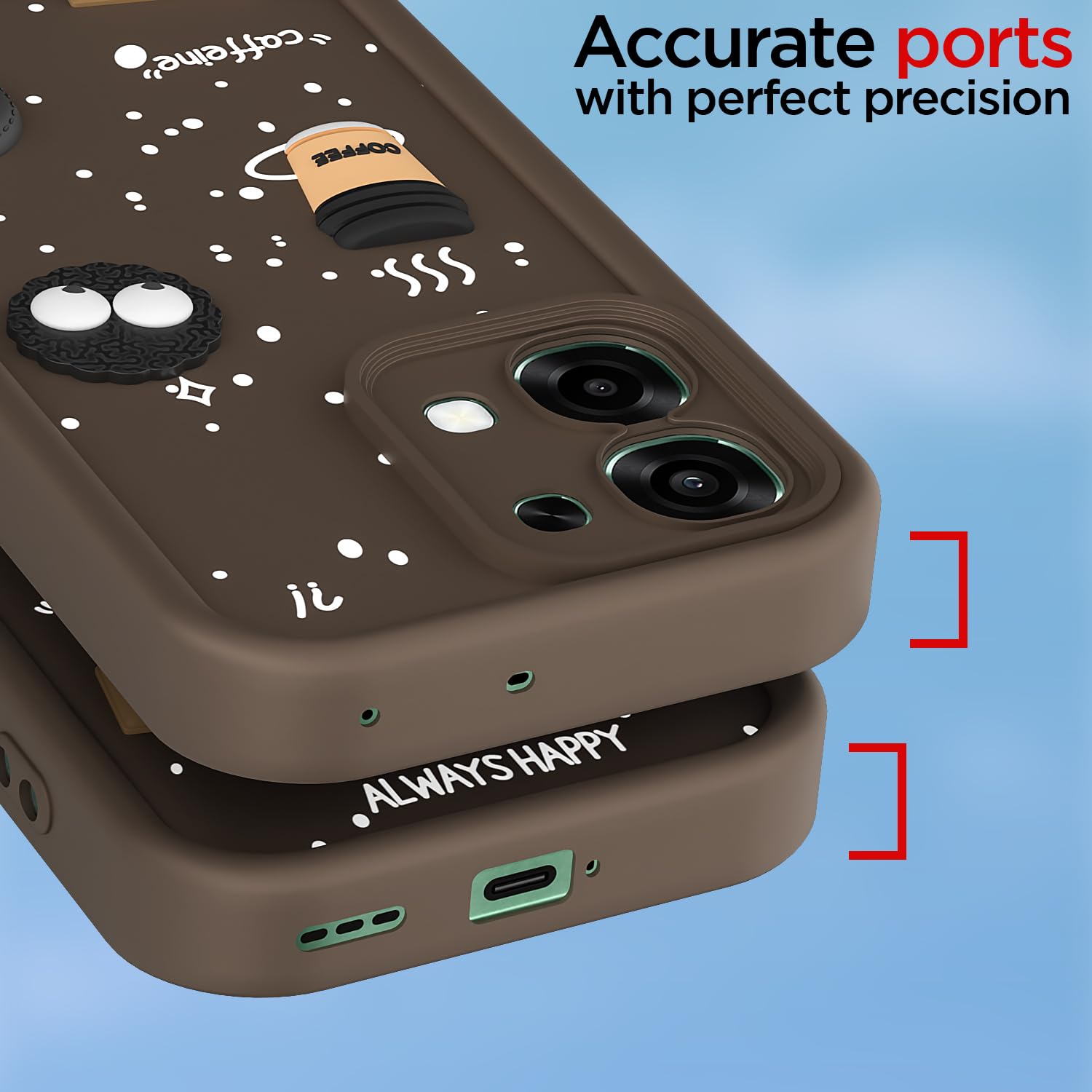Pikkme Oppo F31 5G/F33 5G/3D Silicone brown mobile back cover – photo 4