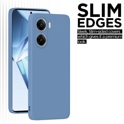 Pikkme Vivo V29e 5G  Soft Matte Silicone Shockproof Case (Aqua Blue)