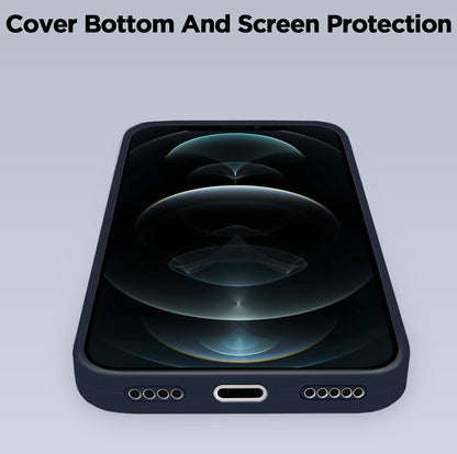 Pikkme iPhone 12 Pro Max Super Soft Silicone Back Cover (Dark Blue)
