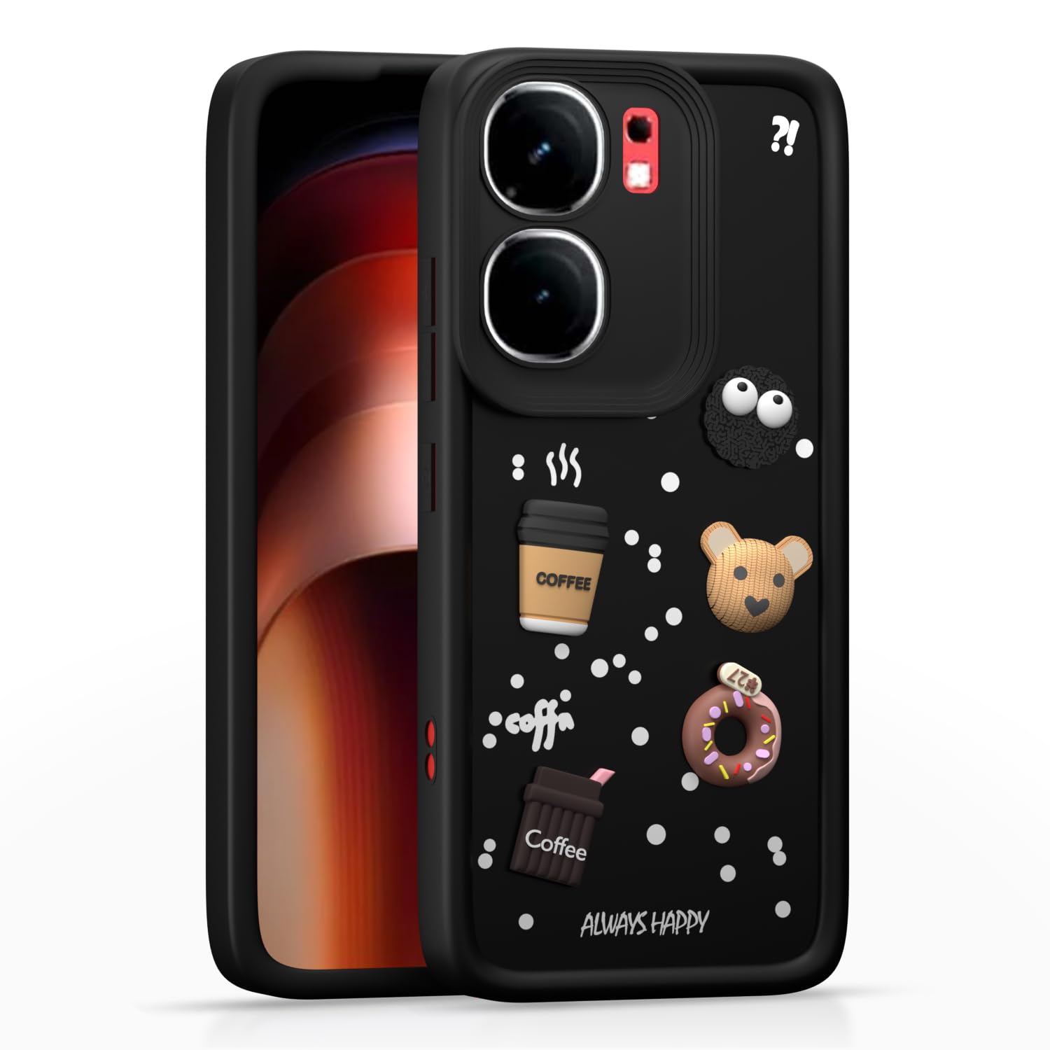 Pikkme black back cover for iQOO Neo 9 Pro 5G/3D