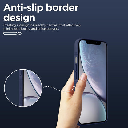 Pikkme iPhone Xr ZigZag Soft matte Liquid Silicone Back Cover (Blue)