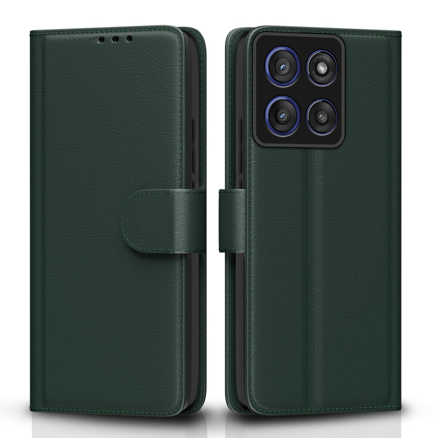 Moto Edge 60 Pro 5G mobile flip cover in green by Pikkme