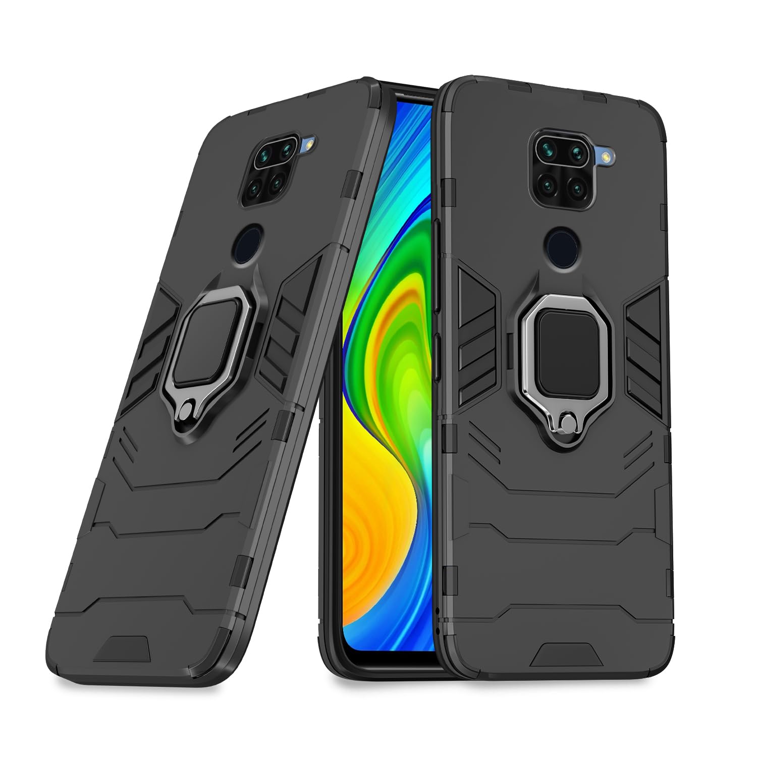  Redmi Note 9 D5 Tough Armor Back Cover - Black