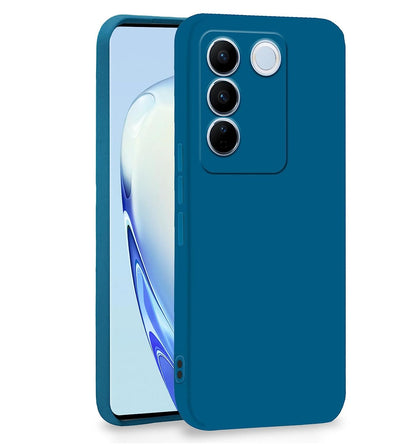 Pikkme Vivo V27 / V27 Pro 5G Soft Silicone Case with Camera Bumper Protection | Blue