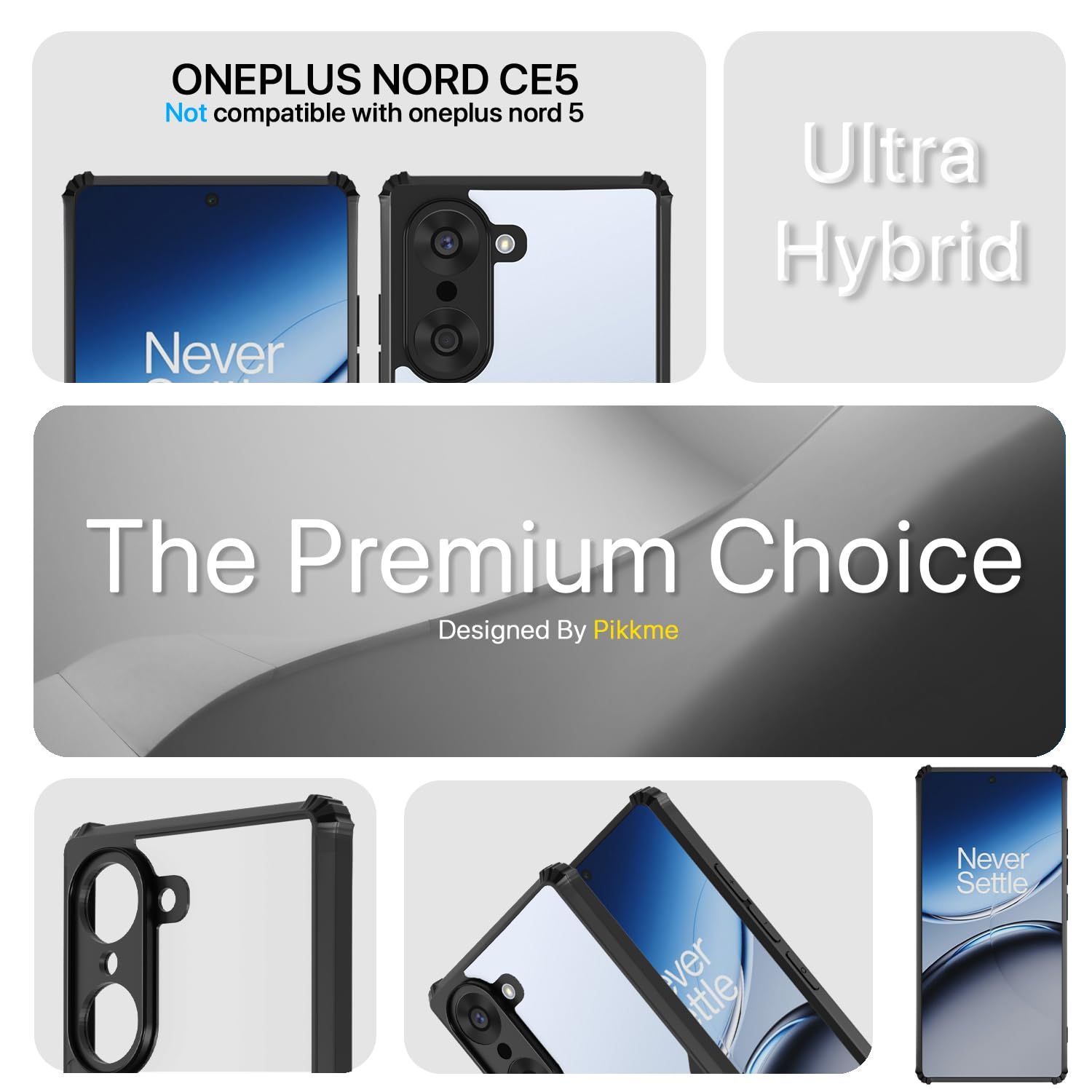 Pikkme black Clear phone cover for OnePlus Nord CE 5 5G Ultra – photo 2
