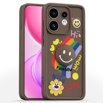 Oppo Reno 16 5G Smile Rainbow back cover in brown by Pikkme
