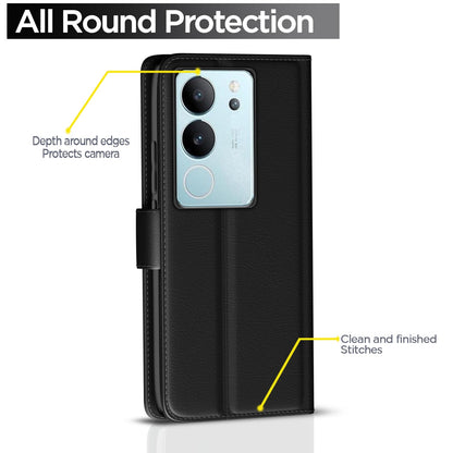 Vivo V29/V29 Pro 5G Wallet wallet flip cover in black by Pikkme – photo 4