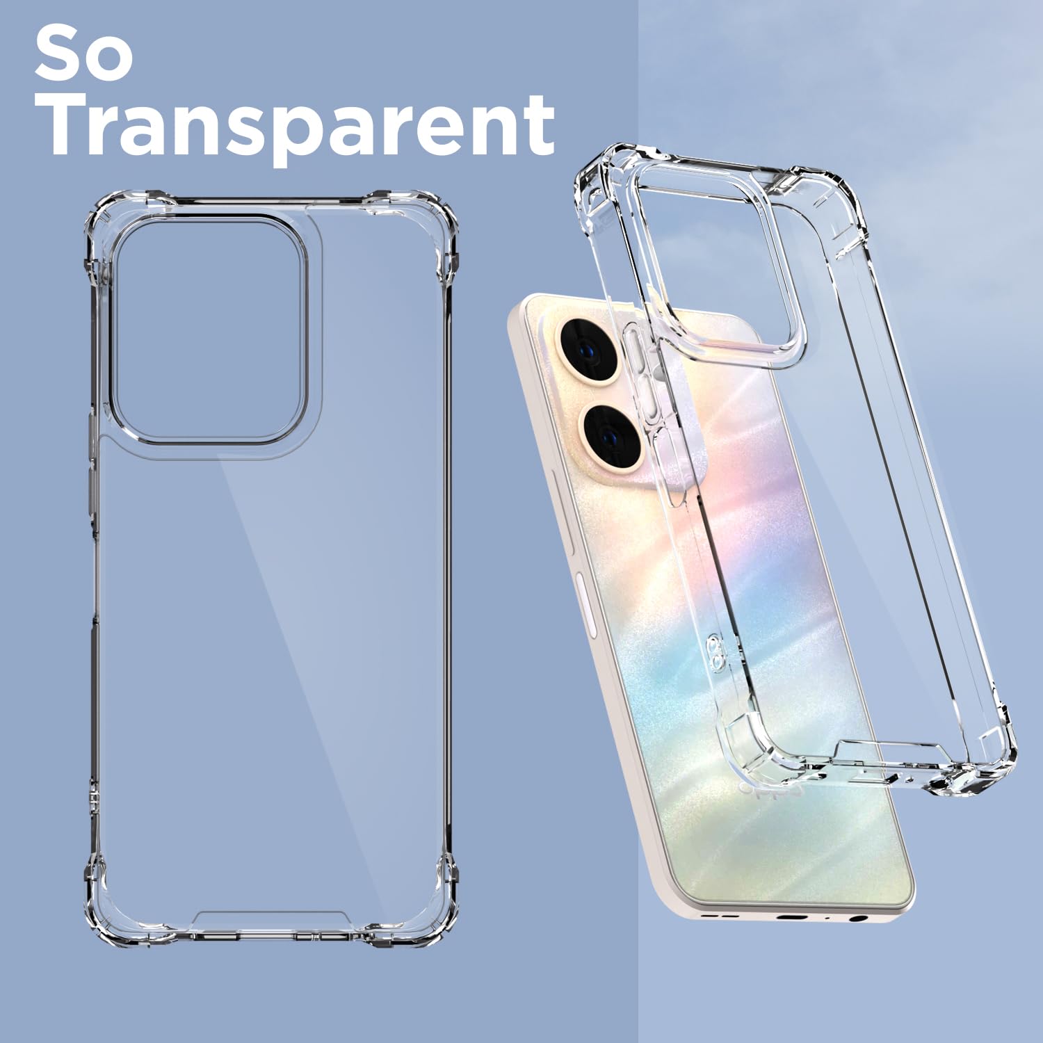 Pikkme Oppo A5x  PC + TPU Crystal Clear Transparent Back Cover (Transparent)