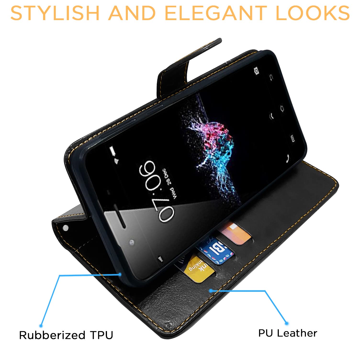 Vivo Y55 Magnetic flip case in black & brown by Pikkme – photo 5