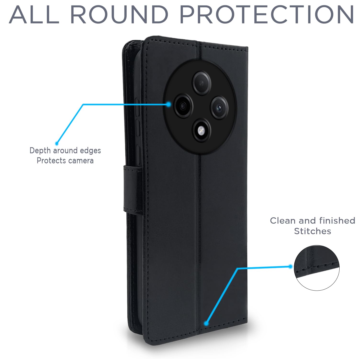 Black mobile flip cover for Oppo F27 Pro Plus 5G – Pikkme – photo 4