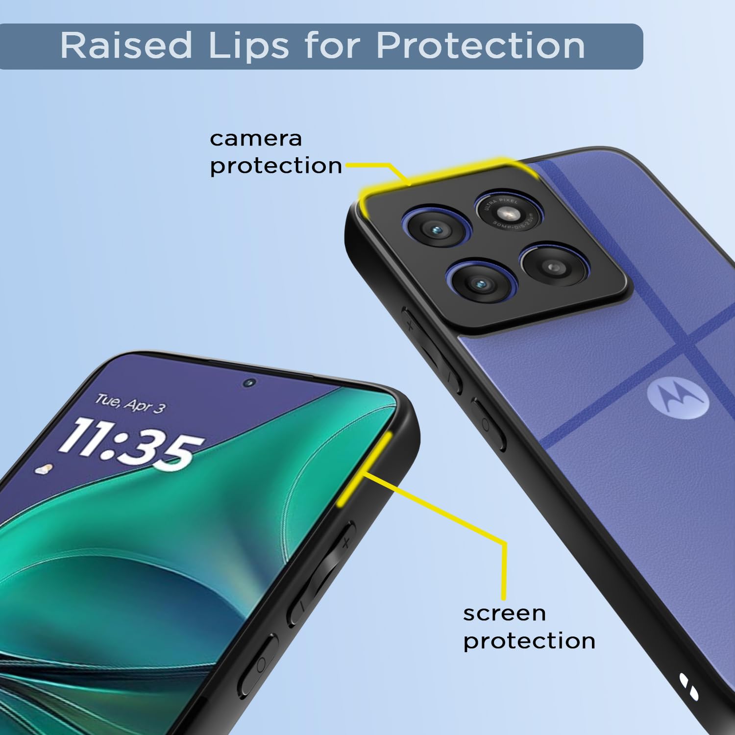 Pikkme Motorola Moto Edge 60 Stylus 5G Eagle 2 Back Cover (Blue)