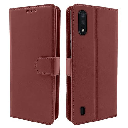 Pikkme Samsung Galaxy M01 brown Flip Cover